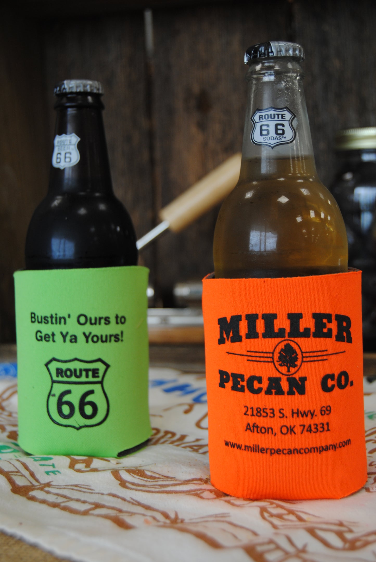 Miller Pecan Company Historic Rt. 66 Beverage Koozie Souvenir