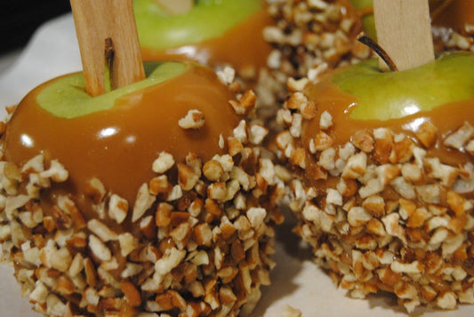 Caramel Apples with Pecan Pieces