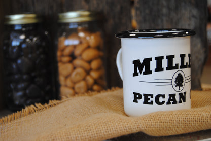 Miller Pecan Co. Enamelware Souvenir Coffee Mug