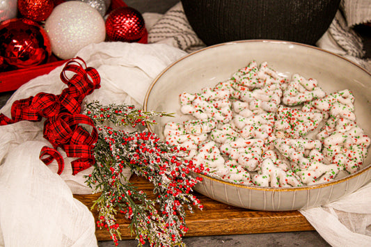 Christmas Tree Pretzels w/ Red & Green Sugar