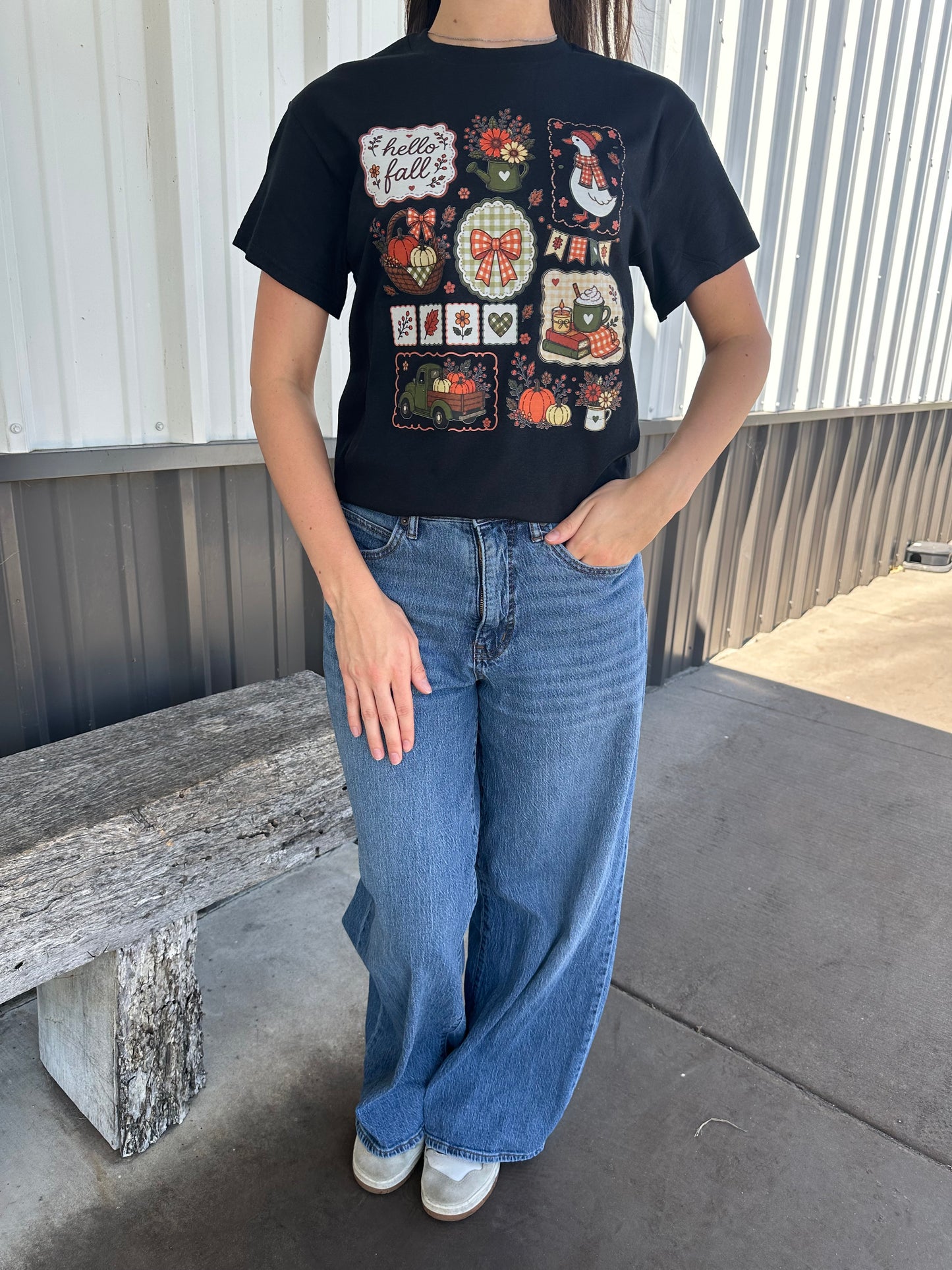 Black Hello Fall T-Shirt