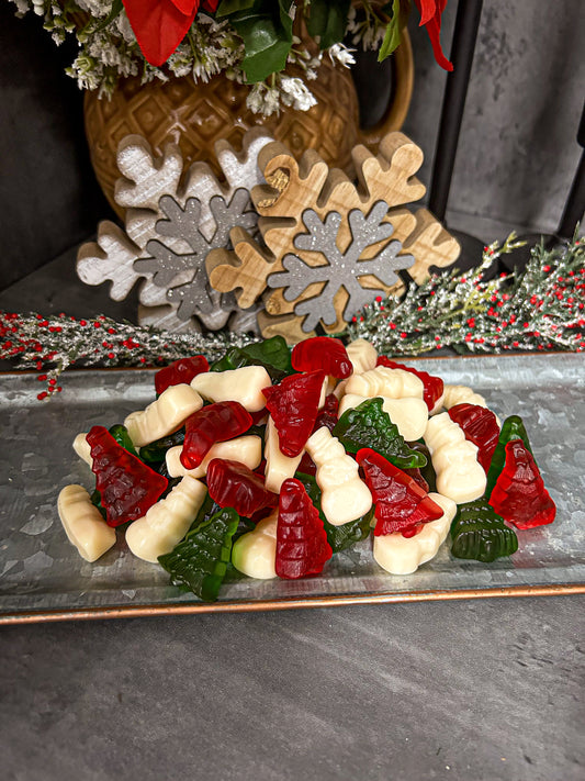 Christmas Gummi Snowman and Trees