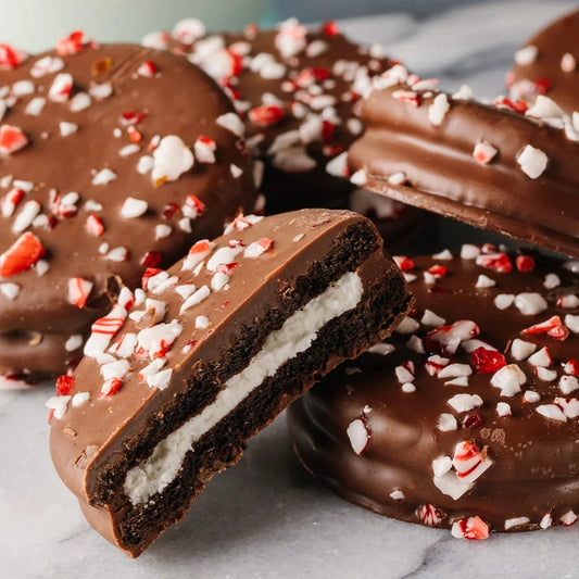 Milk Chocolate Peppermint Double-Stuffed Cream Cookies